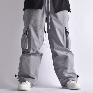 Pantalones de esquí unisex ropa de calle personalizada OEM snowboard transpirable impermeable cierre de cremallera a prueba de viento de gran tamaño cálido ligero - Product Image 1