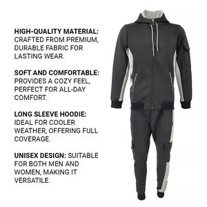 Ensemble sweat à capuche personnalisable avec options de broderie Sweat-shirt et pantalon surdimensionnés pour un usage quotidien décontracté et extérieur - Product Image 5