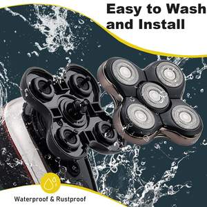 Lot de 2 têtes de rasoir électriques de rechange compatibles avec les rasoirs rotatifs à cinq lames pour le rasage du visage et du corps - Product Image 4