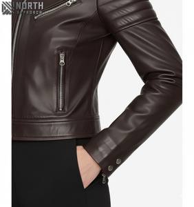 Chaqueta de cuero elegante de mujer de alta calidad a la moda por encargo a buen precio en diferentes colores disponibles en cuero de mujer - Product Image 3