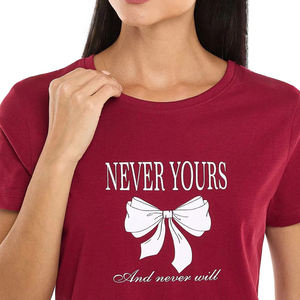 เสื้อยืดคอกลมสำหรับผู้หญิงเสื้อยืดลำลองเป็นมิตรต่อสิ่งแวดล้อมพิมพ์โลโก้ได้ตามต้องการฤดูร้อน - Product Image 4