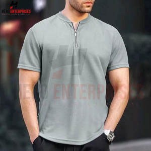 Chemise demi-fermeture éclair de haute qualité Chemise demi-fermeture éclair personnalisée en coton et polyester Chemise demi-fermeture éclair à impression numérique pour homme - Product Image 3