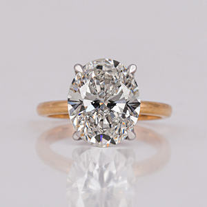 Luxueux platine ovale coupe laboratoire cultivé diamant pleine éternité bague de mariage classique luxe cadeau de mariage pour les femmes - Product Image 2