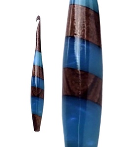 Crochets à crochetage ergonomiques en résine époxy faits à la main, mélange de bois, aiguilles à tricoter de 3 mm à 12 mm, différentes tailles, manche souple - Product Image 2