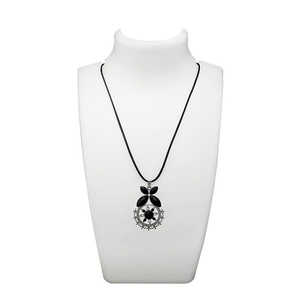 Urthn Bohemian Silver Plated Pendant Black Turquoise Stone con Lover y Number Shape Diamond Studded para Party Wear-1112705D - Product Image 1