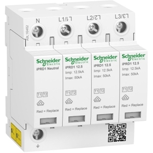 Per Schneider Electric A9L16482 Acti9 IPRD1 12.5 Dispositivi di Protezione da Sovratensioni (SPD) 3 P + N 350 V con Trasferimento Remoto - Product Image 1