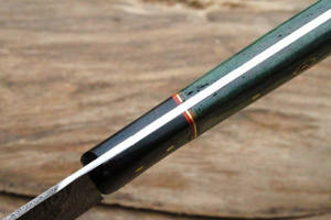 Ensemble de couteaux de chef professionnels de style japonais faits à la main en acier damas gaine en cuir de bois Pakka personnalisée pour la coupe de légumes - Product Image 5