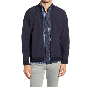 Blouson aviateur classique en tissu de haute qualité pour hommes personnalisé devant couleur unie fermeture éclair à capuche hiver style High Street - Product Image 1