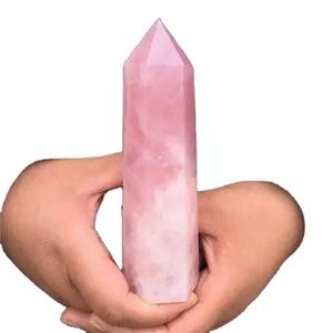 Torre grande de cuarzo rosa al por mayor, Varita de punta de cristal, piedra Natural pulida para curar, decoración del hogar, regalos, meditación - Product Image 6