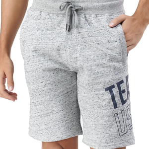 Pantalones cortos de sudor de rizo de peso pesado personalizados Unisex, cintura elástica cómoda, diseño desgastado de músculo Vintage, calle principal sólida - Product Image 2