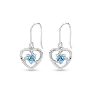 Boucles d'oreilles pendantes chic en forme de cœur argentées par Olesya - Product Image 1