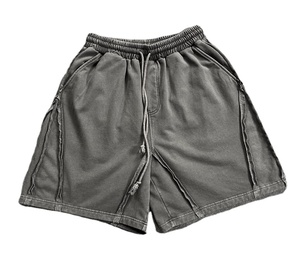 Pantalones cortos con diseño personalizado de peso pesado y diseño único Summer French Terry Street Wear Pantalones cortos con diseño elegante Pantalones cortos lavados con ácido impresos personalizados a la venta - Product Image 5