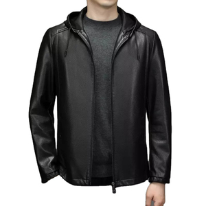 Blouson de moto en cuir et toile pour homme, avec revêtement frontal, col montant, confortable, le plus vendu, service OEM, vente directe d'usine, personnalisable - Product Image 3