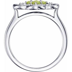 Anillo de Trébol para Uso Diario con Turquesa, Topacio, Granate y Circonita, Chapado en Rodio, Oro Amarillo, Tecnología de Incrustación con Corte Platino - Product Image 2