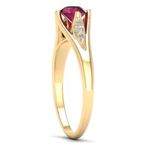 Reyes แหวนเพชรมอยส์ซอไนต์และทับทิมสีแดงคุณภาพสูงเครื่องประดับอัญมณีสีเงินสเตอร์ลิงสำหรับงานแต่งงานงานหมั้นของผู้หญิง925ปรับแต่งได้ - Product Image 3