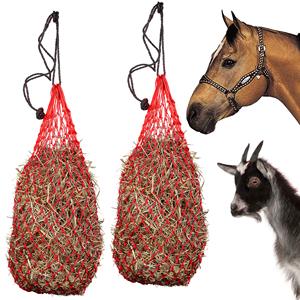 Grand sac à foin pour chevaux avec 15 anneaux, mangeoire lente, filet pour chevaux, sac à foin en filet, filet résistant pour chevaux - Product Image 1