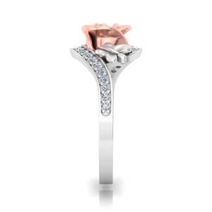 2024 élégant 14k or laboratoire Rose fleur anneau marron naturel diamant romantique fête de mariage cadeau bijoux femmes IGI certifié - Product Image 2