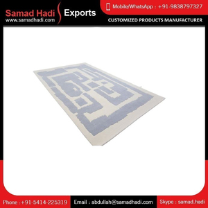 Alfombra con mechones islámicos de la mejor calidad, artesanal, ecológica, lujosa alfombra de oración islámica de diseñador con bordado Alto a la venta - Product Image 2