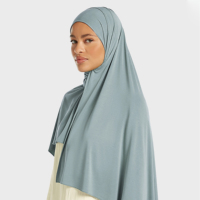 Hijab de Luxe Respirant Merrachi en Jersey Coton Premium Extensible, Châle Écharpe OEM pour Femme