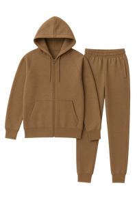 Ensemble de survêtement d'hiver tendance pour homme en coton/polyester, décontracté, en molleton uni respirant, personnalisable, OEM, pour l'entraînement, 2 pièces - Product Image 3