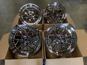Nuevas llantas de aleación forjadas pulidas a espejo de 2 piezas, cóncavas profundas con borde escalonado, 20mm ET, 20mm PCD, 114.3mm, radios múltiples, mejora. - Product Image 2