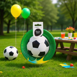 Platos de Fútbol para Fiestas, 17 cm, Paquete de 8, Vajilla para Fiestas - Product Image 3