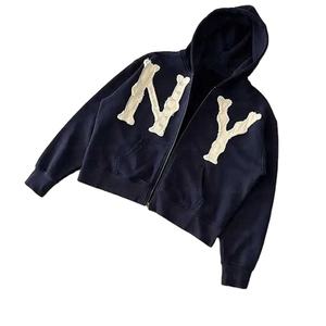 Sudaderas con capucha y sudaderas con bordado desgastado de Terry francés Vintage lavado con ácido de gran tamaño de algodón pesado 100% de alta calidad - Product Image 4