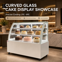 Vitrine réfrigérée commerciale pour gâteaux, en verre incurvé, 201 litres, avec économie d'énergie