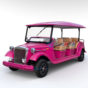 <span class=keywords><strong>Voiture</strong></span> de tourisme classique rose homologuée pour la route, trois places, style vintage, véhicule électrique rétro pour les zones panoramiques - Product Image 1