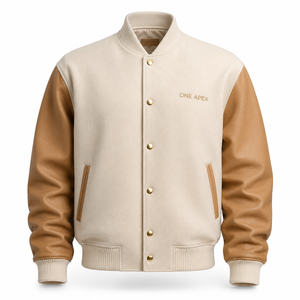 Custom <b>Men's</b> Hooded Baseball <b>Jacket</b> 100% Cotton/Wool/<b>Leather</b> Minimalist Design OEM Service Winter Casual - Product Image 2