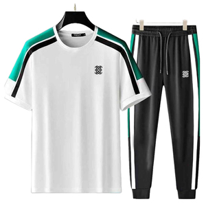 .. Mens Sportswear Tracksuit Set Zip Jacket And Jogging Pants Comfortable Two Piece Outfit <b>For</b> <b>Gym</b> Fitness And Daily Wear - Product Image 3