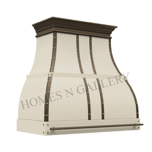 Hotte de cuisine moderne personnalisée en acier inoxydable, forme courbe, style farmhouse, murale, extracteur de fumée OEM - Product Image 5