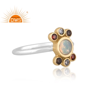 Best Selling Fine Sterling <b>Silver</b> Natural Multi Gemstone Stackable <b>Ring</b> Custom Jewelry Manufacturer - Product Image 2