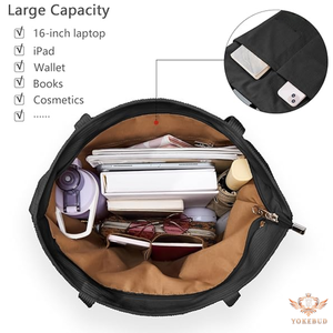 Polyester dessin animé motif sac fourre-tout pour femmes réutilisable cadeau épaule sac à main poche intérieure Shopping voyage usage quotidien - Product Image 4