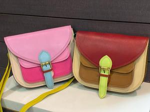 Sac à main à bandoulière en cuir véritable pour femmes, multicolore, nouvelle collection, tendance - Product Image 3