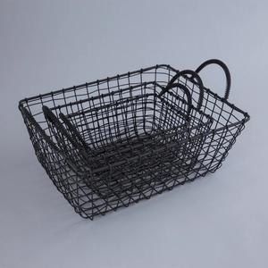 New Design Metal Wire Beaded <b>Baskets</b> Kitchenware Storage <b>Basket</b> Multi Size Black Color Bulk Quantity for Home Storage <b>Baskets</b> - Product Image 1