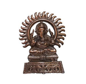 Hecho a mano Art Deco Lord Ganesha Kiran colgante de pared Showpiece aluminio Metal para decoración del hogar y fines de regalo - Product Image 1