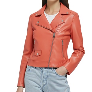 Veste d'hiver haut de gamme, design personnalisé, nouveau style, cuir véritable authentique, col montant uni, fermeture éclair, taille luxueuse, coupe femme - Product Image 6