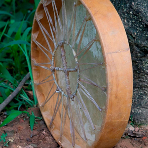 กลองหนังวัวพร้อมหัวกลองทำผม/ถังหมอผีทำด้วยมือพร้อมกลองหนังวัว - Product Image 6