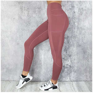 Leggings deportivos de alta calidad para mujer, mallas deportivas de cintura alta con bolsillos, mallas de gimnasio, ropa de mujer - Product Image 5