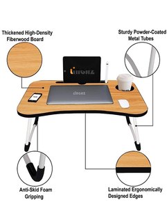 Mesa de Estudio de Madera Artesanal, Forma Cuadrada, Espacio de Trabajo Ergonómico, Acabado en Madera Natural, Escritorio para Oficina en Casa, Escritorio para Estudiantes, Madera Maciza - Product Image 4