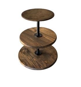 Serveur de gâteau en bois de manguier fait à la main personnalisé en bois poli foncé pour exportateur en gros - Product Image 1