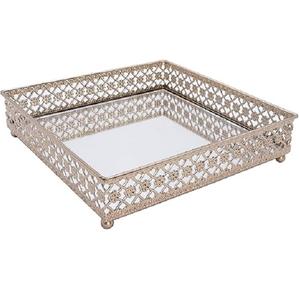 Plateau ovale en métal de conception moderne avec émaillé bleu à l'intérieur de la table à manger assiette décorative plateau de service alimentaire à dessert - Product Image 6