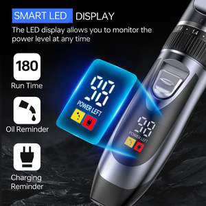 Tondeuse à cheveux et barbe professionnelle sans fil avec écran LED, rechargeable, kit de toilettage pour le soin des cheveux et du corps, alimentation USB par batterie - Product Image 6