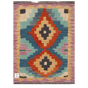 Tapis Kilim d'Afghanistan Maimana 85 x 63 cm, décoration murale - Product Image 1
