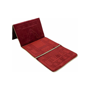 Tapis de prière islamique pliable de haute qualité avec dossier - Product Image 2