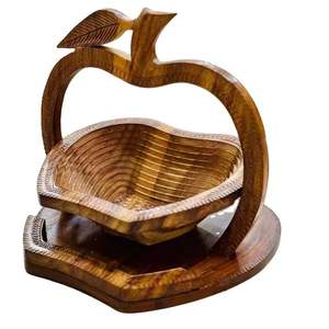 Cesta de almacenamiento de madera de pino con forma de hexágono moderna, cesto de regalo de madera decorativo multiusos para uso en restaurantes caseros de bodas - Product Image 4