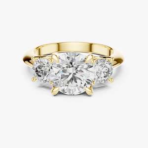แหวนเพชรสำหรับปลูกในห้องปฏิบัติการ HPHT CVD ทอง10K 14K สีกุหลาบขาวเหลือง1CT 1.5ct ทรงกลมได้รับการรับรอง HPHT CVD - Product Image 1