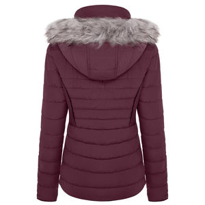 Elegante chaqueta acolchada de Invierno para mujer con capucha, material resistente al agua y marca personalizada - Product Image 2