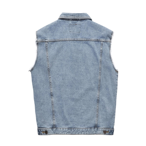 Chaleco vaquero ajustado para hombre con diseño Oem de alta calidad, ropa informal sin mangas, chaleco vaquero en colores sólidos - Product Image 2